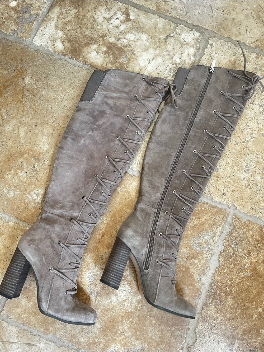 Vince Camuto Suede Lace-Up Heeled Boots